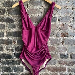 J. Crew Magenta One Piece Swimsuit